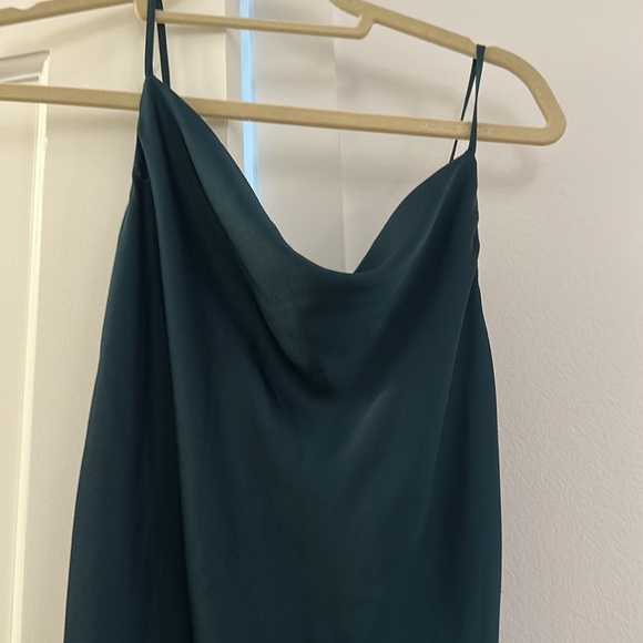 Shona Joy silky slip gown in emerald green - Picture 4 of 4